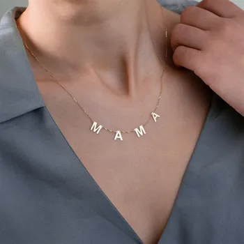 18-каратное позолоченное Титановое стальное ожерелье с надписью 