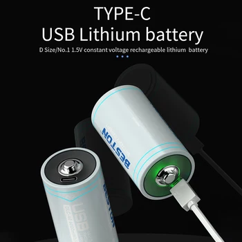 1.5V № 1 Beston Battery USB Аккумуляторная Батарея 4шт в Партии 6000 МВтч Смарт-Чипы С Зарядным Кабелем Type C Бесплатная Доставка
