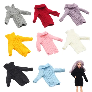 1/6 Модное кукольное пальто BJD Blythes, одежда ручной работы, Вязаный свитер ручной работы, топы, платье для младенцев, аксессуары для кукол, подарок