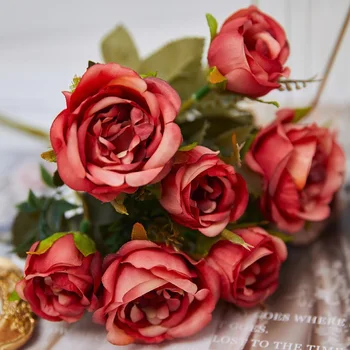 1 Букет искусственных цветов, пион, шелковый цветок, украшения для свадебной вечеринки, букет искусственных цветов, украшение стола в гостиной для дома