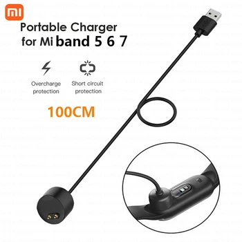 1 м USB Кабель Зарядного Устройства Xiaomi Mi Band 5 6 7 Магнитный Адаптер Для Зарядки Провод Шнур NFC Смарт-Часы Браслет Для Miband 6 7