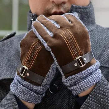 1 Пара мужских перчаток из мягкого флиса, защищающих все пальцы от холода, эластичные Мужские зимние перчатки для кемпинга, скалолазания, езды на велосипеде Luvas De Inverno