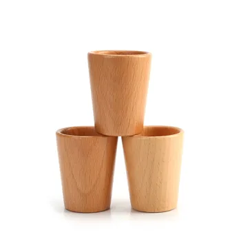 1 шт. маленькая деревянная чашка для саке из натурального бука, чайная чашка в японском стиле, деревянная чашка для питья, анти-обжигающая чашка