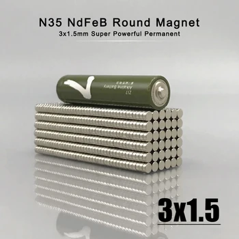 100 ~ 5000шт 3x1.5 Мини-Маленькие Круглые Магниты N35 3*1.5 мм Неодимовый магнит Диаметром 3 Постоянных NdFeB Сильных Мощных Магнита 3*1.5 мм