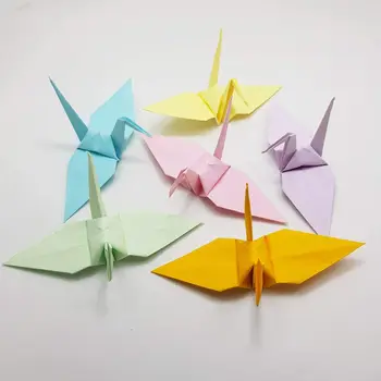 100ШТ Готовых 6-дюймовых бумажных журавликов-оригами Сладкого цвета, бумажные птицы-оригами, голуби, подарки ручной работы для японской свадьбы