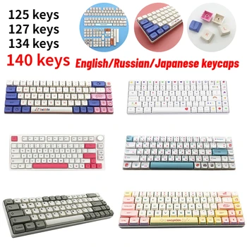 125-140 Клавиш XDA PBT Keycaps Английский/Японский/Русский Пользовательский WOB Keycap для Игровой Механической Клавиатуры Cherry Gateron MX Switches