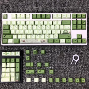 127 Клавишных Колпачков для ключей Cherry Profile PBT Matcha Green Japanese Keycap Для механической клавиатуры Mx Switch Сублимационный колпачок для клавиш с красящей подложкой