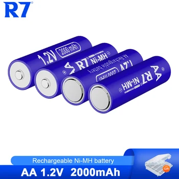 2-8 шт Аккумуляторная батарея R7 1.2 В AA 2000 мАч Ni-MH аккумуляторная батарея aa для камеры, аккумуляторов для игрушечных автомобилей