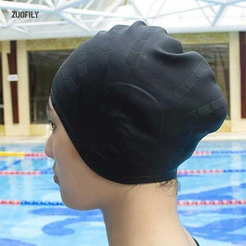 2022 НОВАЯ высокоэластичная шапочка для плавания для взрослых, мужская и женская Водонепроницаемая шапочка для бассейна, защищающая уши, Длинные волосы, Большая силиконовая шапочка для дайвинга