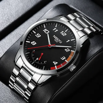 2022 Оригинальные знаменитые часы NIBOSI Men Week Display Кварцевые мужские наручные часы с водонепроницаемыми светящимися стрелками Мужские часы 2023 Новинки
