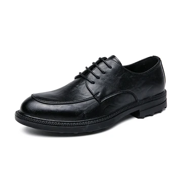 2023 Весенний бренд Классические деловые мужские модельные туфли в стиле джентльмена, мужские оксфорды для отдыха в стиле Ретро, Роскошные официальные туфли-дерби со шнуровкой