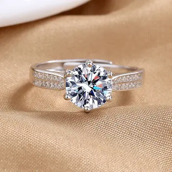 2023 Модное новое кольцо из стерлингового серебра S925, открытое блестящее кольцо с цирконием AAA Для женщин, обручальные украшения для мамы