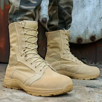 2023 Новые трендовые армейские военные ботинки для мужчин, противоскользящие тактические тренировочные мужские боевые ботинки роскошного бренда, мужские резиновые уличные ботинки