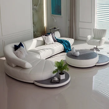 2023 новый креативный изогнутый диван для гостиной современный светлый роскошный угловой апартамент простого размера
