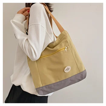 2023 Новых женских сумок с принтом через плечо, холщовых сумок, тотализаторов, больших хозяйственных сумок, 3 цвета, прямая доставка