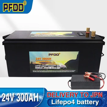 24V 300Ah LiFePO4 Литий-Железо-Фосфатный аккумулятор Встроенный BMS Для Замены Большей части резервного источника питания Домашний Накопитель энергии + Зарядное устройство