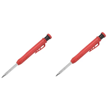 2X Маркер для глубоких отверстий Механический маркер для карандашей премиум-класса со встроенной точилкой-Для дерева, металла, камня I Маркер для сверления отверстий