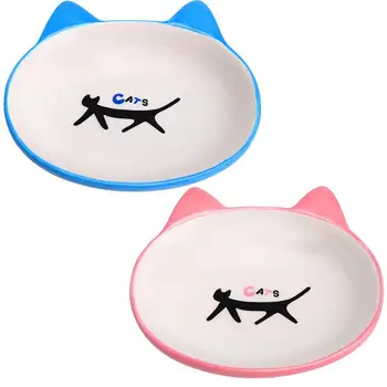 2ШТ Миска для домашних животных с нескользящими милыми кошачьими ушками, керамическая миска для корма для кошек, миска для воды для собак