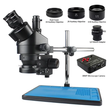 3,5-90-кратный непрерывный зум Simul Focus Тринокулярный стереомикроскоп 38-Мегапиксельная Видеокамера microscopio Инструмент для пайки материнской платы телефона