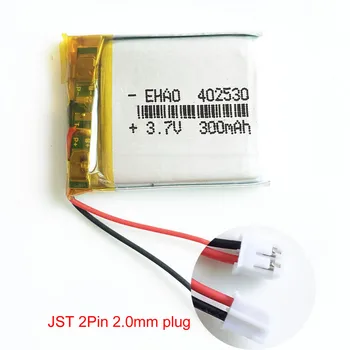 3,7 В 300 мАч Литий-полимерная аккумуляторная батарея LiPo 402530 + JST 2,0 мм 2-контактный разъем для Mp3-камеры Bluetooth GPS Электронная часть