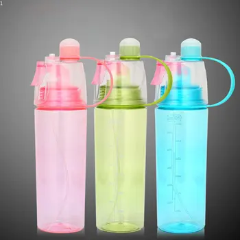 3-Цветная Спортивная Чашка Для Распыления Воды Пластиковый Открытый Чайник Бутылка Для Охлаждающей Воды Креативный Подарок Портативный для Спорта на Открытом воздухе Чашка для Распыления