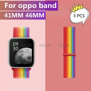 3 ШТ Нейлоновый ремешок для Oppo Watch 41 мм 46 мм Ремешок для часов Красочный браслет Спортивный браслет для Oppo Watch 46 мм 41 мм