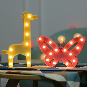 30 см Большой светодиодный Настольный ночник, Шатер с животными, Звезда, Сердце, Фламинго, Рождественская Кокосовая Пальма, Украшение для домашней вечеринки, 3D Настольная лампа