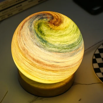 3D планета Хрустальный шар светодиодный ночник Луна Галактика USB ночник Прикроватная тумбочка для спальни Настольная декоративная лампа