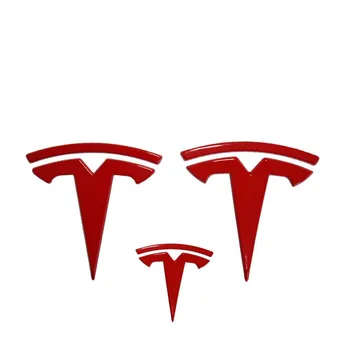 3шт Матовый черный для Tesla Модель 3 Y Авто Логотипы Накладка на рулевое колесо Модифицированные аксессуары Задняя коробка