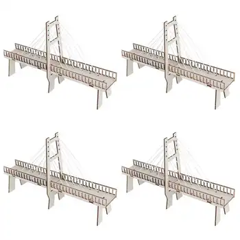 4 Комплекта Деревянного Моста Комплект Экспериментальная Головоломка DIY Модель Здания Игрушка Ручной Работы Развивающая Игрушка
