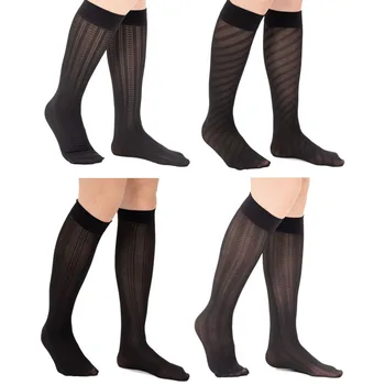 4 пары носков до икр Большого размера, жаккардовые тонкие чулки, женские носки-трубки, студенческие носки-ветровки длиной до колен, сексуальные