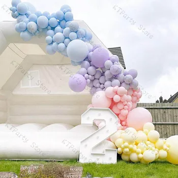 4 Цвета Макарон Пастельные воздушные шары, гирлянда, арка, украшение для свадьбы, дня рождения, Maca Blue, Розовый, желтый, фиолетовый, декор для детского душа