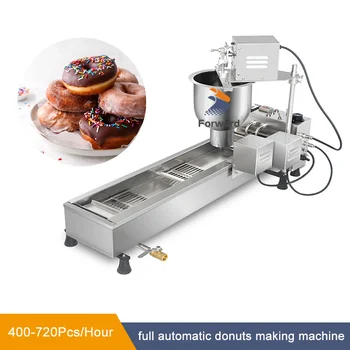 400-720 шт. / час Машина для приготовления пончиков из нержавеющей стали, Автоматическая машина для жарки пончиков, Оборудование для пищевой промышленности с 3 формами