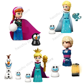 45 Новых сборных блоков принцессы Эльзы Анны Ариэль Андреа, мини-фигурки, развивающие игрушки для детей, подарки на день рождения