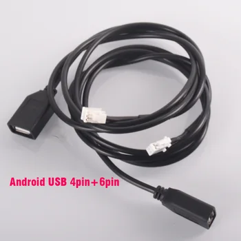 4Pin + 6Pin Разъем AUX USB кабель для Android автомагнитола стерео usb кабель-адаптер MP3