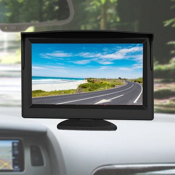 5-Дюймовая Автомобильная Камера TFT-LCD Автомобильный Дисплей Монитор 16:9 Бортовой Монитор 800*480P для Грузовых Автомобилей, Прицепов, Автомобильных Аксессуаров