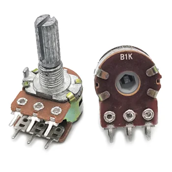 5шт WH148-20MM-6Pin Двойной Потенциометр B1K B2K B5K B10K B20K B50K B100K B250K B1M Ом Переменный Поворотный Углеродный Пленочный Резистор