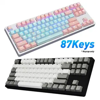 87 шт./компл. Профессиональная модная крышка для клавиш RGB Цветная крышка для клавиш Прозрачная Простая в использовании Механическая клавиатура с подсветкой Keycap