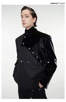 A1714 Модные мужские пальто и куртки 2023 для подиума, роскошный известный бренд, европейский дизайн, стиль вечеринки, мужская одежда