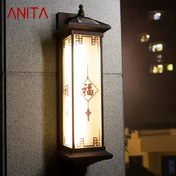 ANITA Наружный солнечный настенный светильник Креативный Китайский светильник-бра LED Водонепроницаемый IP65 для дома, двора, крыльца виллы