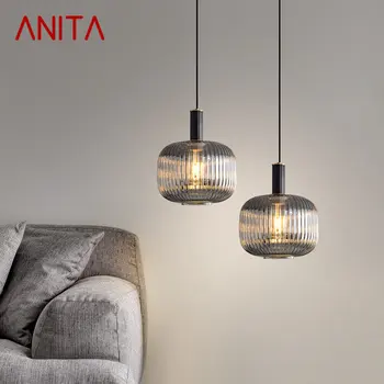 ANITA Современный латунный подвесной светильник LED Nordic Simply Creative Стеклянная Хрустальная Люстра Лампа для дома Спальня Бар
