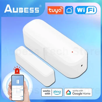 AUBESS Tuya Умный WiFi дверной датчик Умные детекторы открытия /закрытия дверей WiFi оконный датчик для защиты безопасности приложения Smart Life