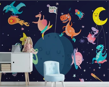 beibehang Nordic 3d duvar kagidi минималистичный ручной росписью космос вселенная животные фоновые обои для детской комнаты paper de parede