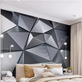 beibehang papel de parede Пользовательские обои 3D твердая геометрия атмосферный металл гостиная ТВ фон обои papier peint