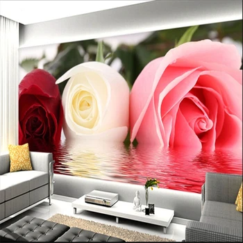 beibehang, модные стереоскопические обои с розами, романтическая гостиная, спальня, обои, настенная роспись, роскошная живопись