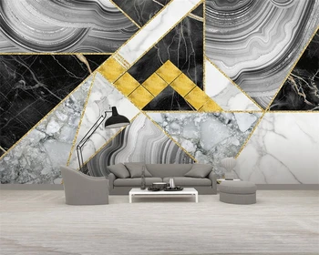 beibehang Настройте новые обои для домашнего декора современный минималистичный креативный абстрактный геометрический мраморный фон обои