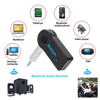 Bluetooth 5.0 Передатчик Приемник Разъем 2 in1 Беспроводной адаптер 3,5 мм Аудио AUX Адаптер для автомобильного аудио Музыка Aux Гарнитура громкой связи