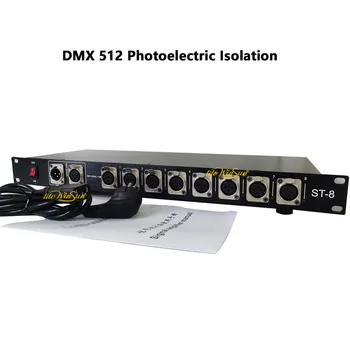 DMX 512 Фотоэлектрическая изоляция Усилитель сигнала DMX 8-Полосный DMX-разветвитель, оптический изолятор, Усилитель распределителя