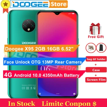 DOOGEE X95 Сотовый телефон Android 10,0 2 ГБ 16 ГБ 5МП 13МП Камера 6,52 