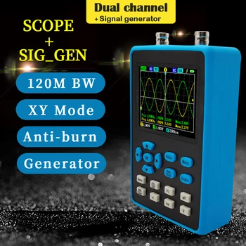 DSO2512G Портативный Двухканальный Осциллограф с пропускной способностью 120 М, Минимальная Вертикальная чувствительность 10 мВ, Анализ спектра БПФ